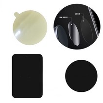 휴대폰 마그네틱 자석 거치대용 대형 메탈 플레이트 + 보호필름 세트, 원형5p+사각5p+보호필름10p