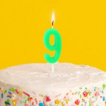 숫자초 9번 케이크 장식 양초 나이초, 단품
