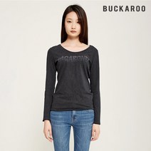 버커루 여성 30수 핫픽스 레터링 라운드티셔츠(B195TS600P)