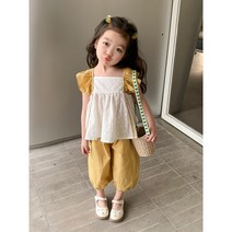 레드호호 여아여름상하복 프릴나시블라우스 고무줄바지 세트복