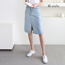 H스타일 (PN)523히든밴딩데님스커트