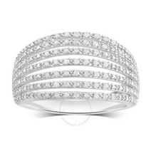 Diamondmuse 0.20 cttw Multi Row Diamond in 스털링 Sterling Silver Anniversary Ring for Women I-JI2-I3KR