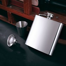 [레이저 각인] 스테인리스 힙 플라스크 포켓 위스키 술통, 6OZ