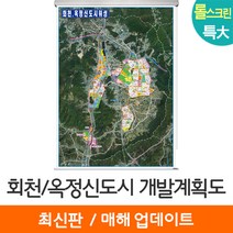 [지도코리아] 양주시 회천 옥정 도시계획도 180*210cm 롤스크린 특대 - 양주 신도시 지구 지도 전도 개발계획도 최신판, 코팅 - 롤스크린 (특대)