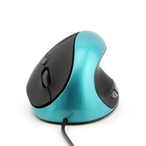 무선 버티컬 마우스 유선 무소음 블루투스 chyi ergonomic vertical 충전식 5d optical usb 무음 1600 dpi office 건강 게임용 pc 노트북, 파란색 마우스만