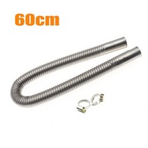 60-300cm 스테인레스 배기 머플러 소음기 클램프 브래킷 가스 벤트 호스 에어 디젤 용 휴대용 파이프 침묵 자동차 히터 키트, 60cm 파이프 소음기
