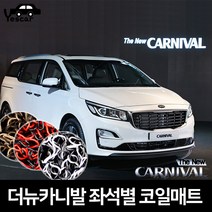 예스카 확장형 더뉴카니발 코일매트 열별 바닥매트, 9인승 트렁크 -레드