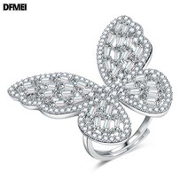 DFMEI 풀링 사각드릴 큐빅 오픈 집게 반지