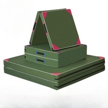 착지매트 체육 낙법 구르기 체조 뜀틀 매트리스 스트레칭 높이뛰기 접이식, A.100cmx50cmx5cm아미그린(2단)