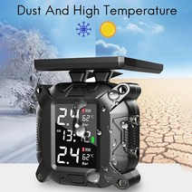 신제품 무선 오토바이 TPMS 타이어 압력 모니터링 시스템 태양 외부 센서 LCD 디스플레이 온도 알람, 한개옵션0
