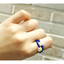 핸드메이드 비즈 꽃 동백이 레이어드 반지 13color