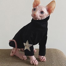 털이없는 고양이 옷 별 Bottoming 셔츠 Sphinx Devon Rex cotton Oufits 애완 동물 의상 가을 겨울베이스 Sphynx cat clothes, [02] S, 02 S