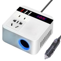 차량 용 인버터 자동차 150W 피크 DC12V24V ~ 110V220V LED 디스플레이 소켓 전원 어댑터 QC 3.0 USB 충전기 포함, white, 스페인