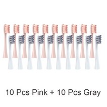 Oclean Air 2OneSE XX PROZ1F1전기 칫솔 노즐에 맞는 20Pcs 교체 가능한 브러시 헤드 캡 밀봉 포장, 10 그레이 10 핑크