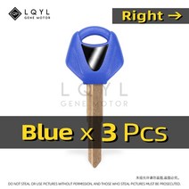 3Pcs 새로운 빈 키 오토바이 교체 Uncut 키 YZF XJR1300 FJR1300 MT09 MT07 XJ6 TMax FZ6 FZ8 R3 R1 R6 XJR, 03 3 PCS Blue Right