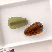 블루씨티 2개 세트 투 자개 미니 포인트 옆머리 헤어핀