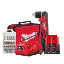 밀워키 12V 충전 앵글 코너 드릴 드라이버 세트 C12 RAD-202B + 가정용 드라이버 비트 DR230011 세트, 4세트