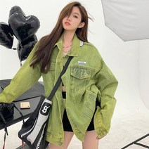 대박난박양 올리브 빈티지 데님 자켓