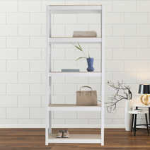 선반장 시스템 철제수납장 5단 1100 x 300 x 1350, 화이트