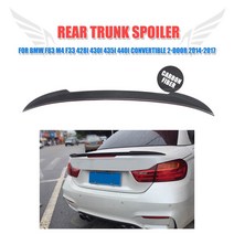 Bmw 4 시리즈 f83 m4 f33 428i 430i 435i 440i 컨버터블 2014-2018 카본 트렁크 스포일러 윙 립 스티커, 없음