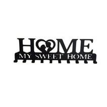 행거옷장금속 벽 마운트 코트 랙 검은 옷 랙 키 홀더 침실 주최자 홈 장식 벽 후크, Home D
