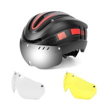 PROMEND 자전거 헬멧 LED 충전식 Intergrally 사이클링 산악 스포츠, 10 ThinkRider red
