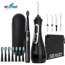 전동 무선 스마트 칫솔 Seago 충전식 전기 물 Flosser 성인 음파 구강 Irrigator 화이트 BlackHome 선물, 사우디 아라비아, Two black 8st box