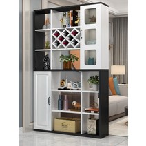 거실 분할 파티션수납장 사무실가벽 공간분리 모듈형, 길이 80높이 200폭 30티크 화이트