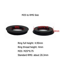 M25x0.75 ~ RMS 스레드 어댑터 M25 현미경 대물 렌즈 링 라이카 니콘 올림푸스 대물렌즈 용, 1PC M25 to RMS