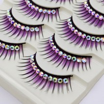셀프속눈썹 공연 무대 메이크업 블링블링 인조 속눈썹, 보라, 11mm