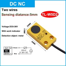 NOX센서 유도 광장 근접 스위치 금속 센서 TL-W5 감지 거리 5mm DC 3 선 NPN/PNPNO/NCDC6-36V, [05] DC Two wire NO