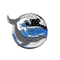 동물 금속 에나멜 핀 크랩 폭스 거북이 고래 상어 팬더 개 늑대 브로치 여성 옷깃 배낭 맞춤 배지 Brosche, [02] style2