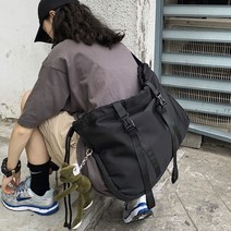 스트리트 캐주얼 가방 블랙 숄더백 핀치카스 스타일 남성 남여 대 여성 크로스백 여행 숄더백 스포츠