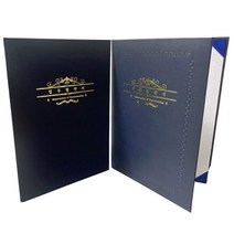업무협약서 케이스 금박상장용지 MOU협약식 상장, 포크네이비케이스1EA+#1금박백색용지(로고용)1EA