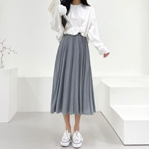쏘옷 여성용 세라 A라인 밴딩 플리츠 스커트