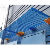 530X1060 색동처마 현관 캐노피 창문 빗물받이 비가림 폴리그라스 처마 비막이 케노피 폴리카보네이트 넥산 복층판 차양막 렉산 햇빛가리개 도어 캐노피 지붕물받이 DIY 아크릴, 판(블루)+브라켓2개(블루), 1개