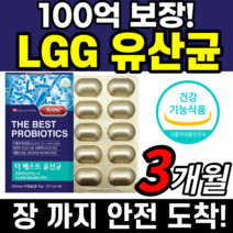 식약처 식약청 인정 인증 lgg 유산균 캡슐 100억 보장 엘지지 엘쥐지 신바이틱스 프로바이오 스틱 딕스 패밀리 키즈 온 가족 락토바실러스 람노서스 가세리 카제인 루테리 알약케이스, 3개월 분(34,790원 절감)*할인 UP!*, 500mlX30캡슐