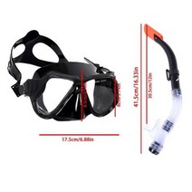 프리 다이빙 마스크 잠수경 워터 커버 스노클링 코 조절 가능한 스트랩이 있는 고글 기어 수영 친구를 위한 선물, Black