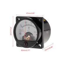 Voltmeter SO-45 AC 0-300V Round Analog Dial Panel Meter Gauge Black, 한개옵션0