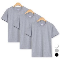 늑대와여우 국산 남녀공용 30수 순면라운드 3장세트 반팔 면티셔츠