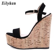 여성 플랫 단화 여름 신발 운동화 슬리퍼 eilyken 오픈 토 앵클 스트랩 폼 웨지 샌들 슈퍼 하이 커버 힐 검투사 버클 샌들 17