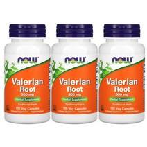 1+2 나우푸드 발레리안 루트 뿌리 500mg 베지 100캡슐 x3통