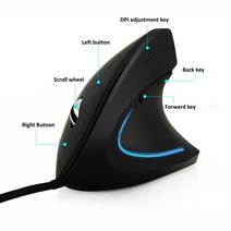 버티컬 수직 손목 버튼 왼손 오른손 무선 마우스유선 오른손 vertical rgb 인체, 검은색