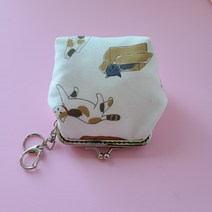 [DIY] 8.5cm 사각동전지갑 키홀더 파우치만들기 고양이 자유학년 바느질재료 실과수업재료