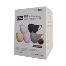 프랜드리 KF94 새부리형 마스크 숨쉬기편한 귀안아픈 컬러 패션 국산 대형, 50매입, 5가지 색상