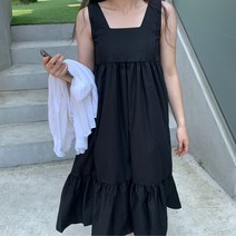 포미데이 프릴 스퀘어넥 나시 미디 원피스