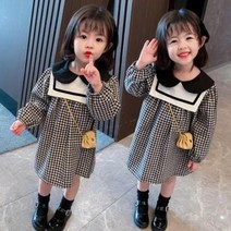 결혼식하객룩 3월 5월코디 상견례 여아 봄 체크 긴팔 카라 원피스 2021 미아 1세 마