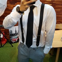 파리지엔 도트 정장 슬랙스 전용 남자 가죽 서스펜더 4 Color