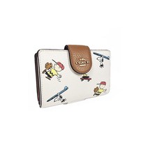 코치 COACH X PEANUTS 코치 x 스누피 콜라보 지갑 반지갑 미디엄지갑 C4899 미디엄 코너 지퍼 월렛 위즈 스포츠 프린트 가죽 CHALK MULTI 초크 멀티 IMCAH 여성 아울렛