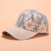 패션 꽃 프린트 여성 야구 모자 조절 가능한 스냅백 캡 봄/가을용 여성용 야외 선 스크린 햇빛 차단용 casquette gorra